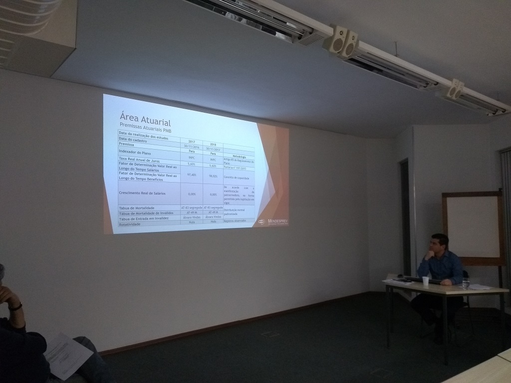 Foram apresentadas variações das premissas atuarias dos planos